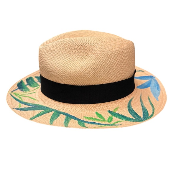 SensiStudio Hand Painted Panama Hat - Picture 1 of 5